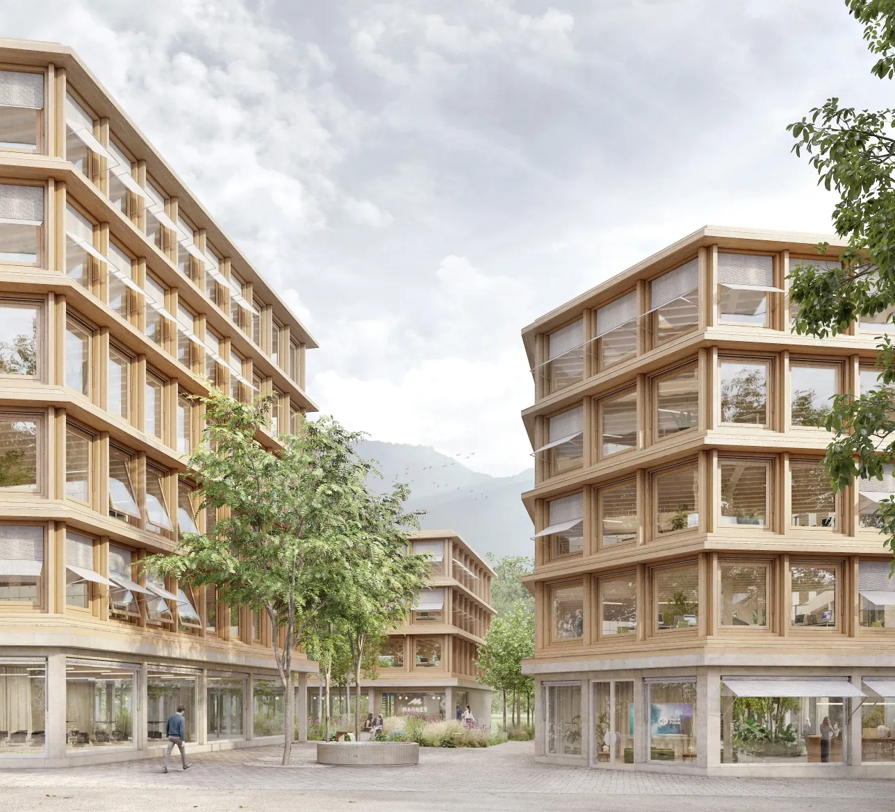 Visualisierung: Neuer Hauptsitz der Bank Frick in Unterbendern